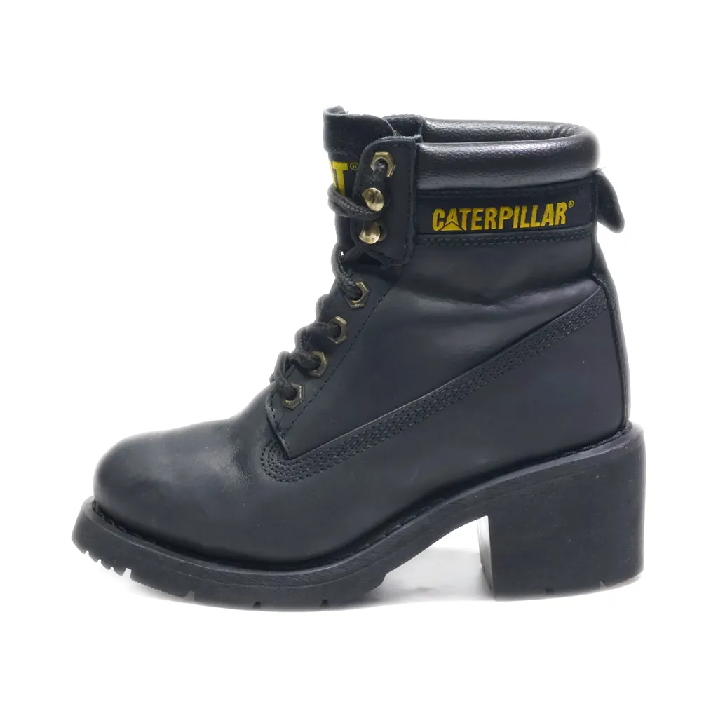 Caterpillar Ankle Boots Leather Black Colour For Women