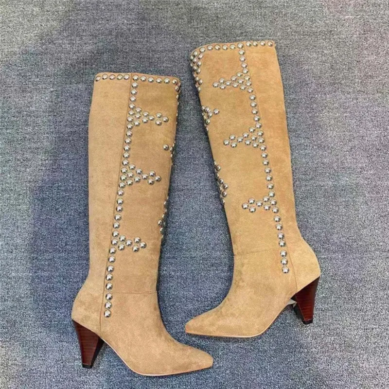 Chic Cowhide Suede Boots