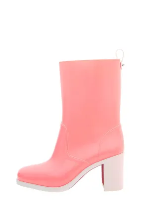 Christian Louboutin Pink Rubber Rain Booties SZ 39