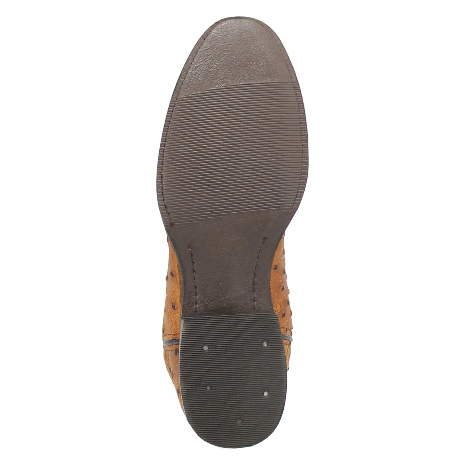 Dingo Mens Ranger Tan Leather Ostrich Print Cowboy Boots